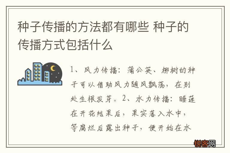 种子传播的方法都有哪些 种子的传播方式包括什么