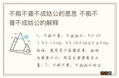 不痴不聋不成姑公的意思 不痴不聋不成姑公的解释