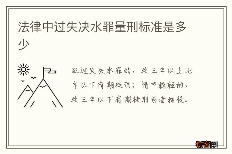 法律中过失决水罪量刑标准是多少