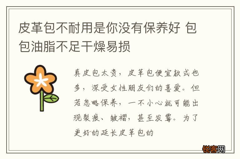 皮革包不耐用是你没有保养好 包包油脂不足干燥易损
