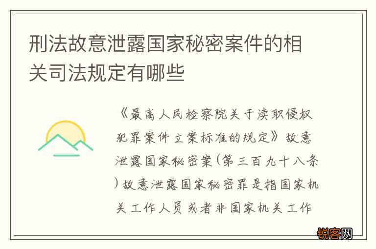 刑法故意泄露国家秘密案件的相关司法规定有哪些