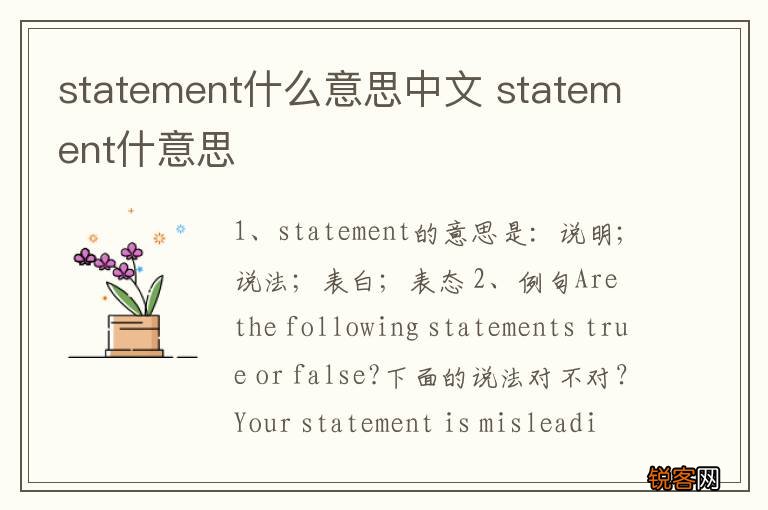 statement什么意思中文 statement什意思