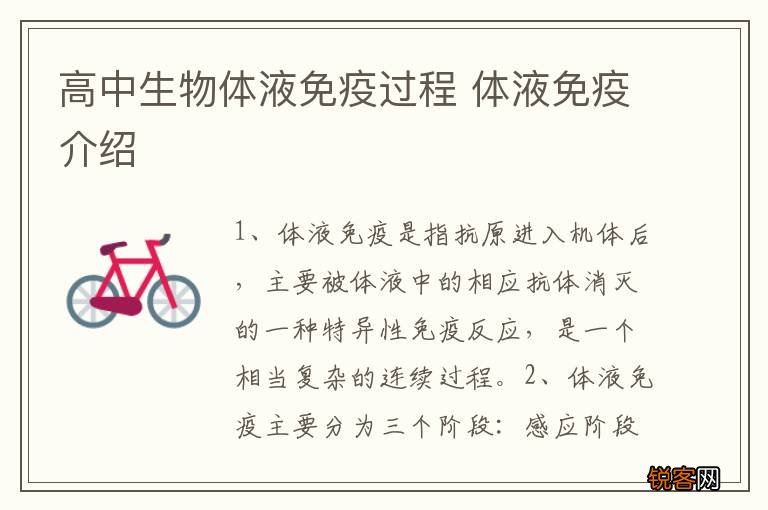 高中生物体液免疫过程 体液免疫介绍
