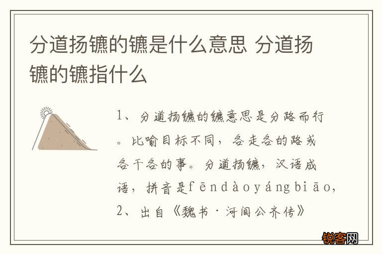 分道扬镳的镳是什么意思 分道扬镳的镳指什么