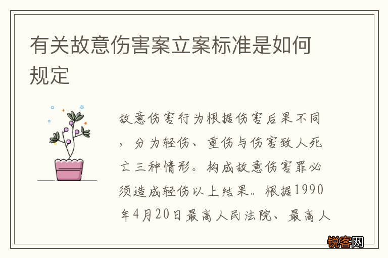 有关故意伤害案立案标准是如何规定