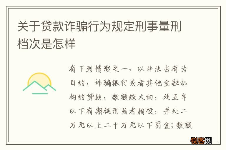 关于贷款诈骗行为规定刑事量刑档次是怎样