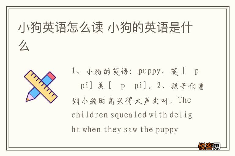 小狗英语怎么读 小狗的英语是什么
