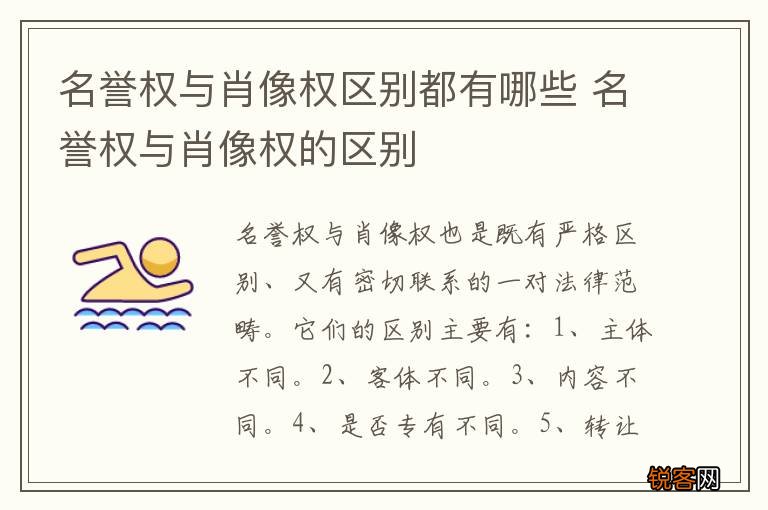 名誉权与肖像权区别都有哪些 名誉权与肖像权的区别