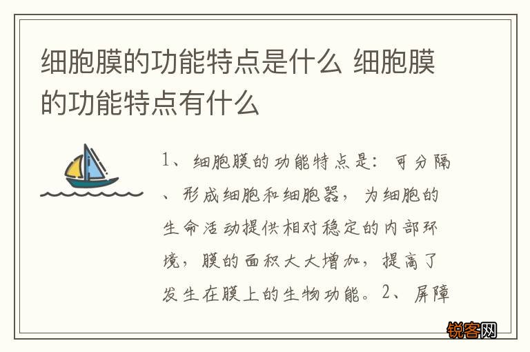 细胞膜的功能特点是什么 细胞膜的功能特点有什么