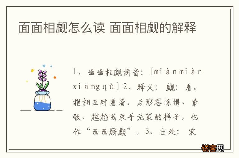 面面相觑怎么读 面面相觑的解释