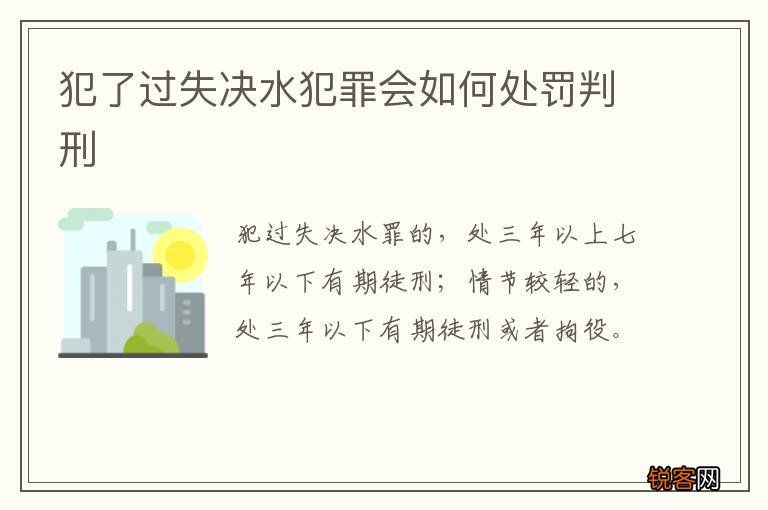 犯了过失决水犯罪会如何处罚判刑