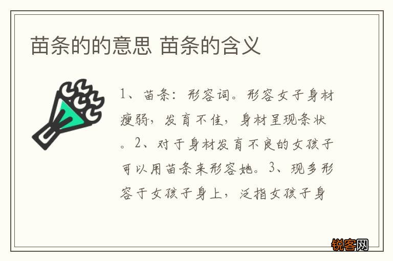 苗条的的意思 苗条的含义