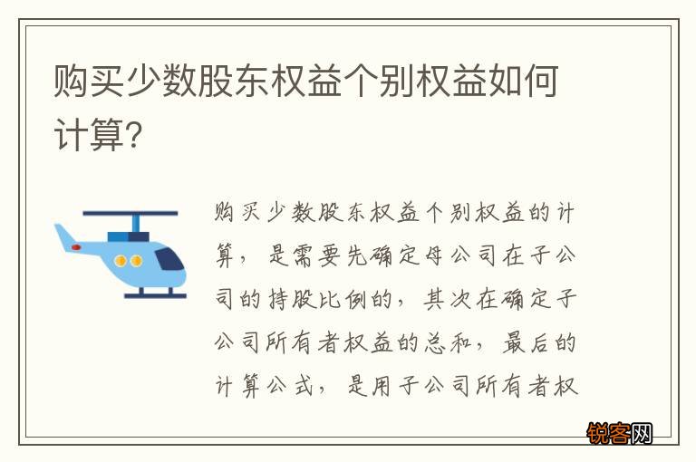 购买少数股东权益个别权益如何计算？