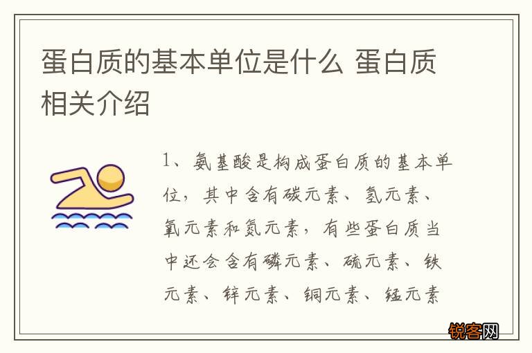 蛋白质的基本单位是什么 蛋白质相关介绍