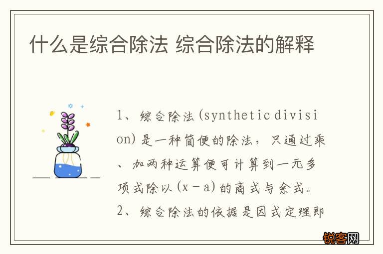 什么是综合除法 综合除法的解释