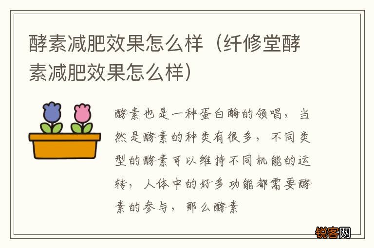 纤修堂酵素减肥效果怎么样 酵素减肥效果怎么样