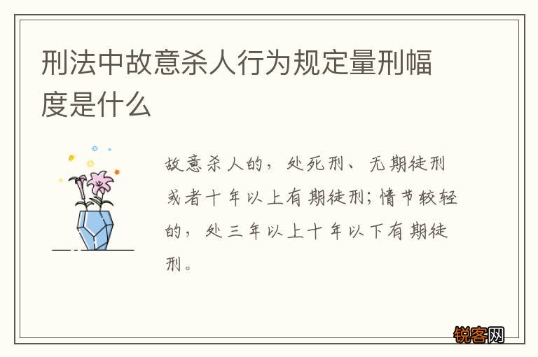 刑法中故意杀人行为规定量刑幅度是什么