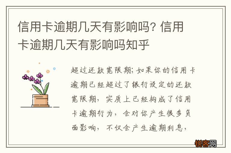 信用卡逾期几天有影响吗? 信用卡逾期几天有影响吗知乎
