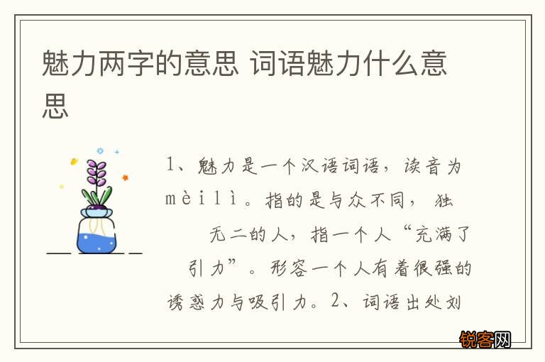 魅力两字的意思 词语魅力什么意思