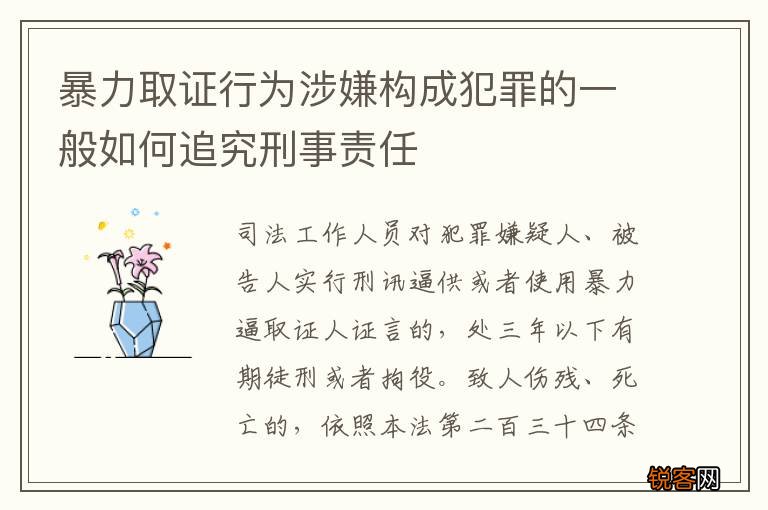 暴力取证行为涉嫌构成犯罪的一般如何追究刑事责任