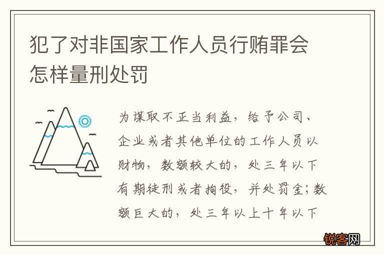 犯了对非国家工作人员行贿罪会怎样量刑处罚
