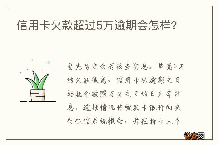 信用卡欠款超过5万逾期会怎样?