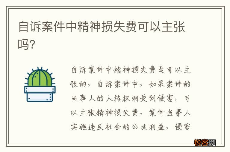 自诉案件中精神损失费可以主张吗？