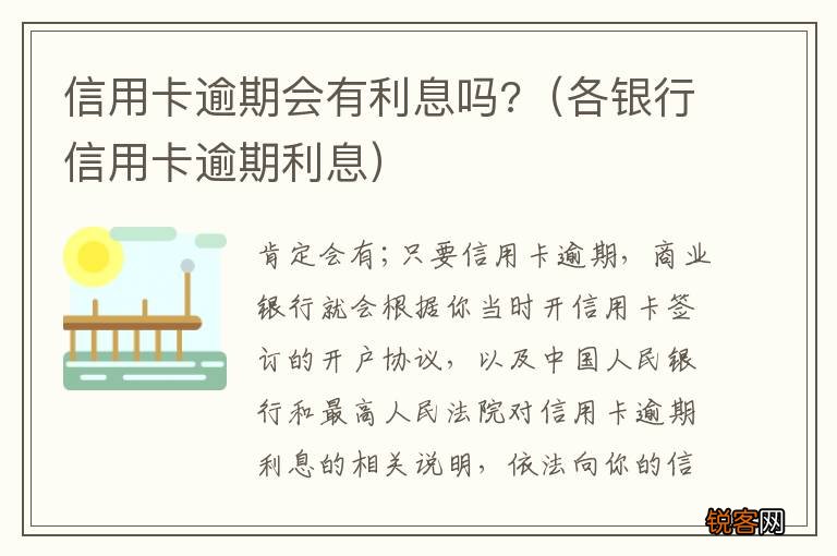 各银行信用卡逾期利息 信用卡逾期会有利息吗?