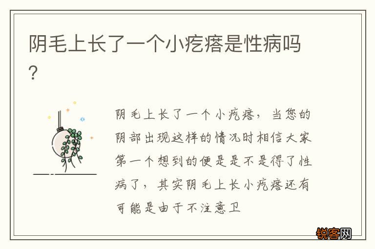 阴毛上长了一个小疙瘩是性病吗？