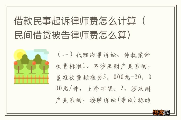 民间借贷被告律师费怎么算 借款民事起诉律师费怎么计算