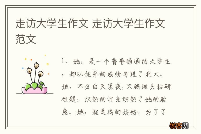 走访大学生作文 走访大学生作文范文