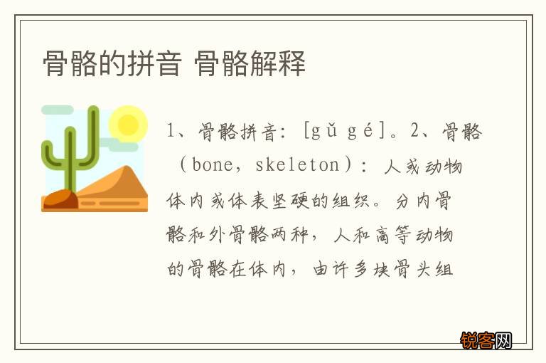 骨骼的拼音 骨骼解释