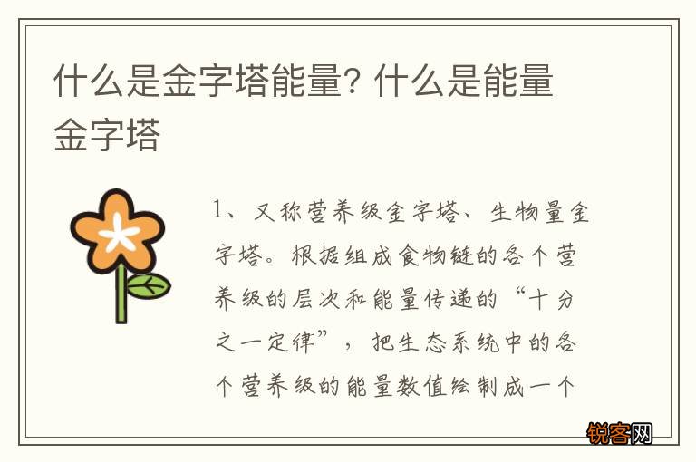 什么是金字塔能量? 什么是能量金字塔