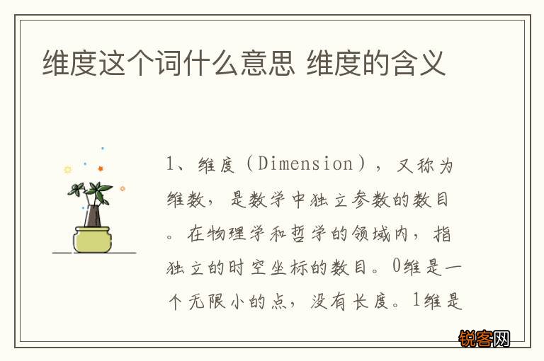 维度这个词什么意思 维度的含义