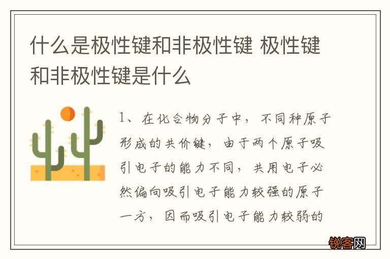 什么是极性键和非极性键 极性键和非极性键是什么