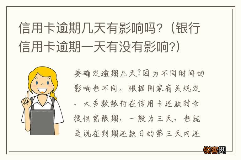 银行信用卡逾期一天有没有影响? 信用卡逾期几天有影响吗?