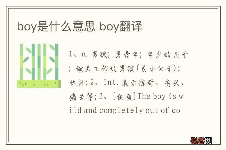 boy是什么意思 boy翻译