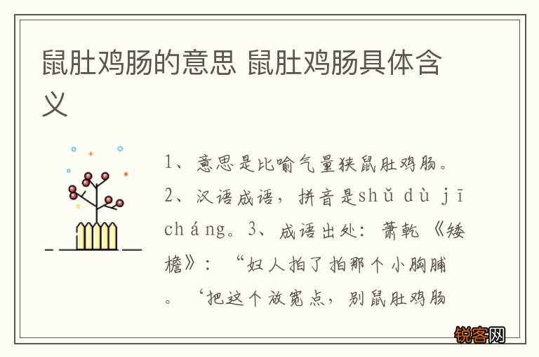 鼠肚鸡肠的意思 鼠肚鸡肠具体含义