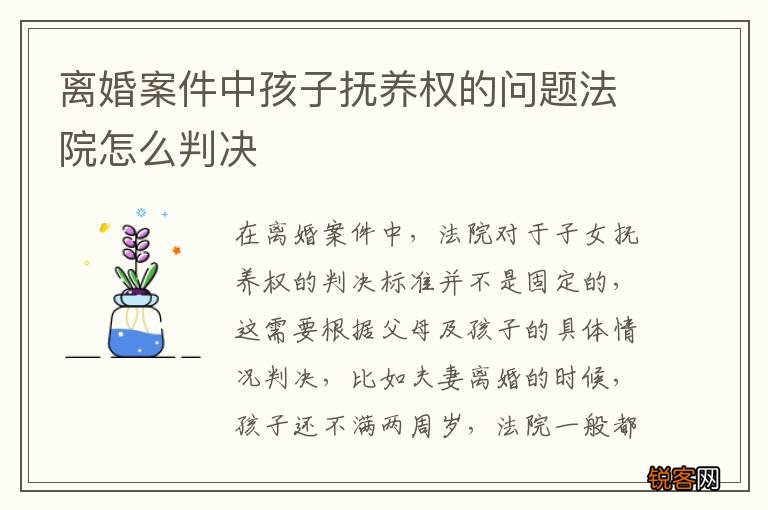 离婚案件中孩子抚养权的问题法院怎么判决
