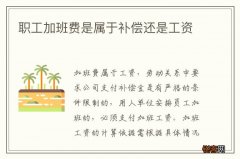 职工加班费是属于补偿还是工资