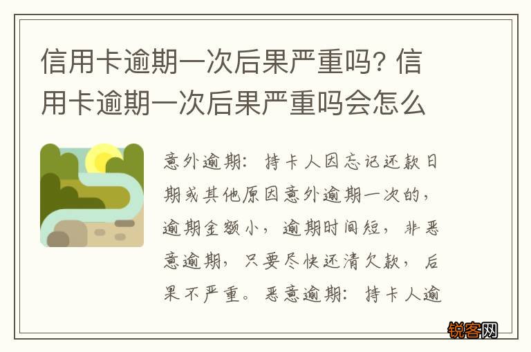 信用卡逾期一次后果严重吗? 信用卡逾期一次后果严重吗会怎么样