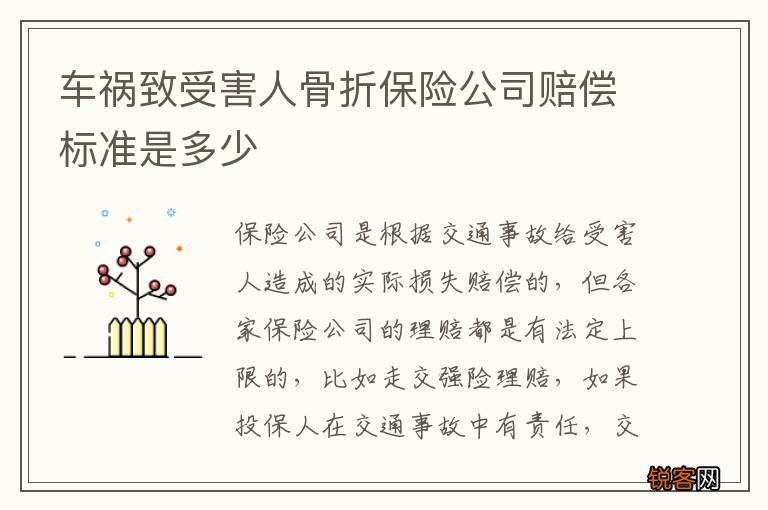车祸致受害人骨折保险公司赔偿标准是多少