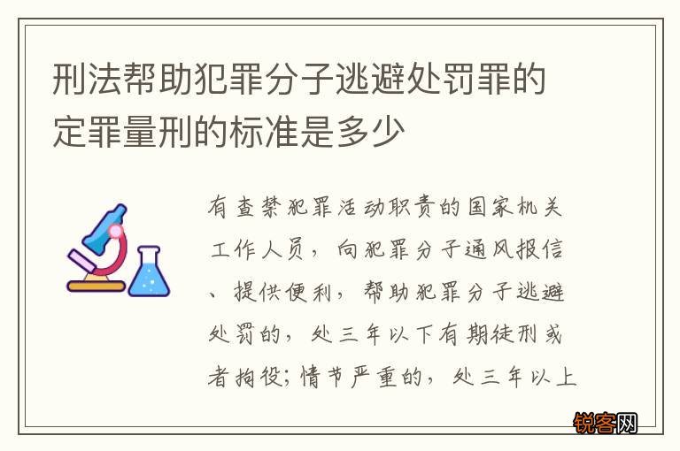 刑法帮助犯罪分子逃避处罚罪的定罪量刑的标准是多少