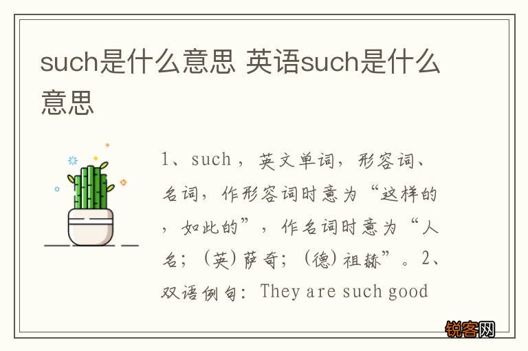 such是什么意思 英语such是什么意思