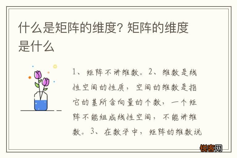什么是矩阵的维度? 矩阵的维度是什么