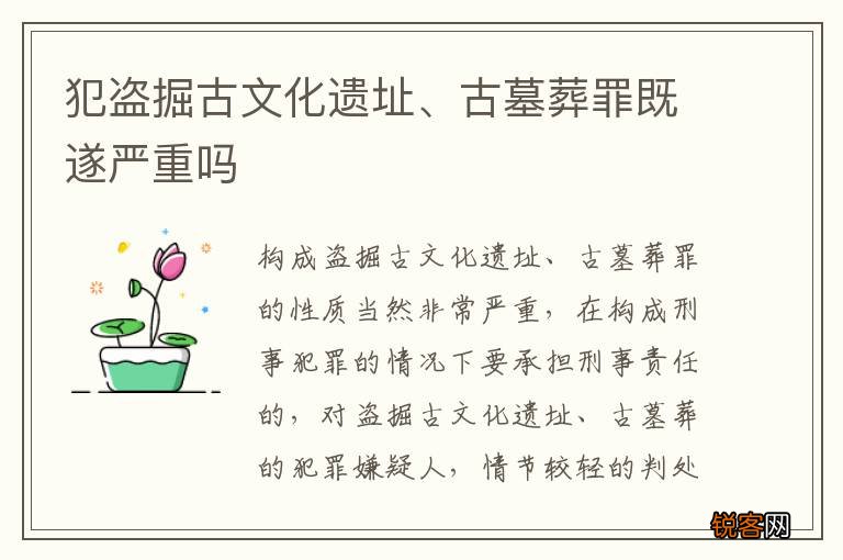 犯盗掘古文化遗址、古墓葬罪既遂严重吗