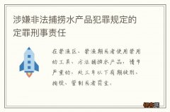 涉嫌非法捕捞水产品犯罪规定的定罪刑事责任