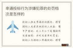 串通投标行为涉嫌犯罪的处罚档次是怎样的