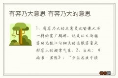 有容乃大意思 有容乃大的意思