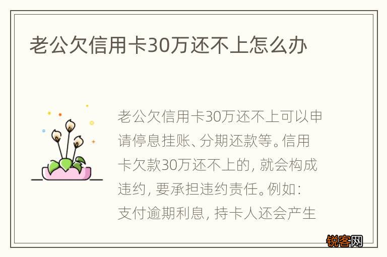 老公欠信用卡30万还不上怎么办
